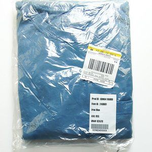 L L Bean Men's Explorer Slub Tee, Henley Long-Sleeve Iron Blue Size XXL NIP